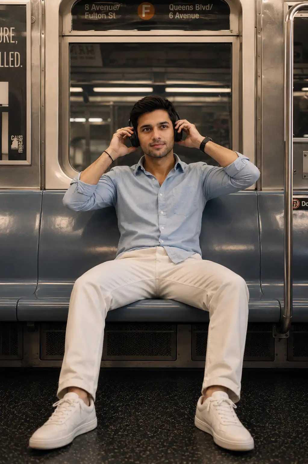 Cinematic Subway Headphone Portrait — ChatGPT prompt | pineprompts.com