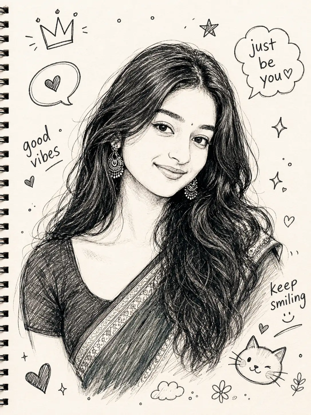 Cute Hand-Drawn Doodle Portrait – Playful Sketchbook Style — ChatGPT prompt | pineprompts.com