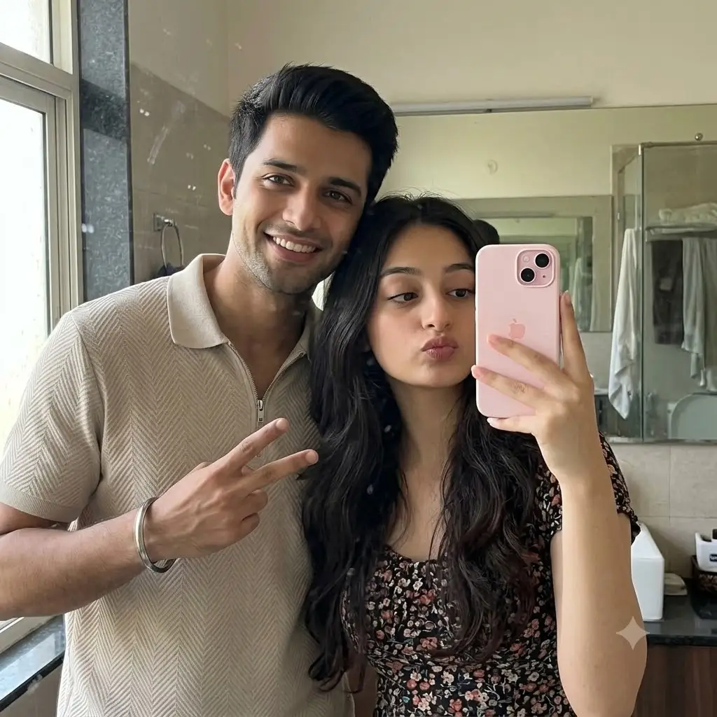 Playful Couple Mirror Selfie — Gemini prompt | pineprompts.com