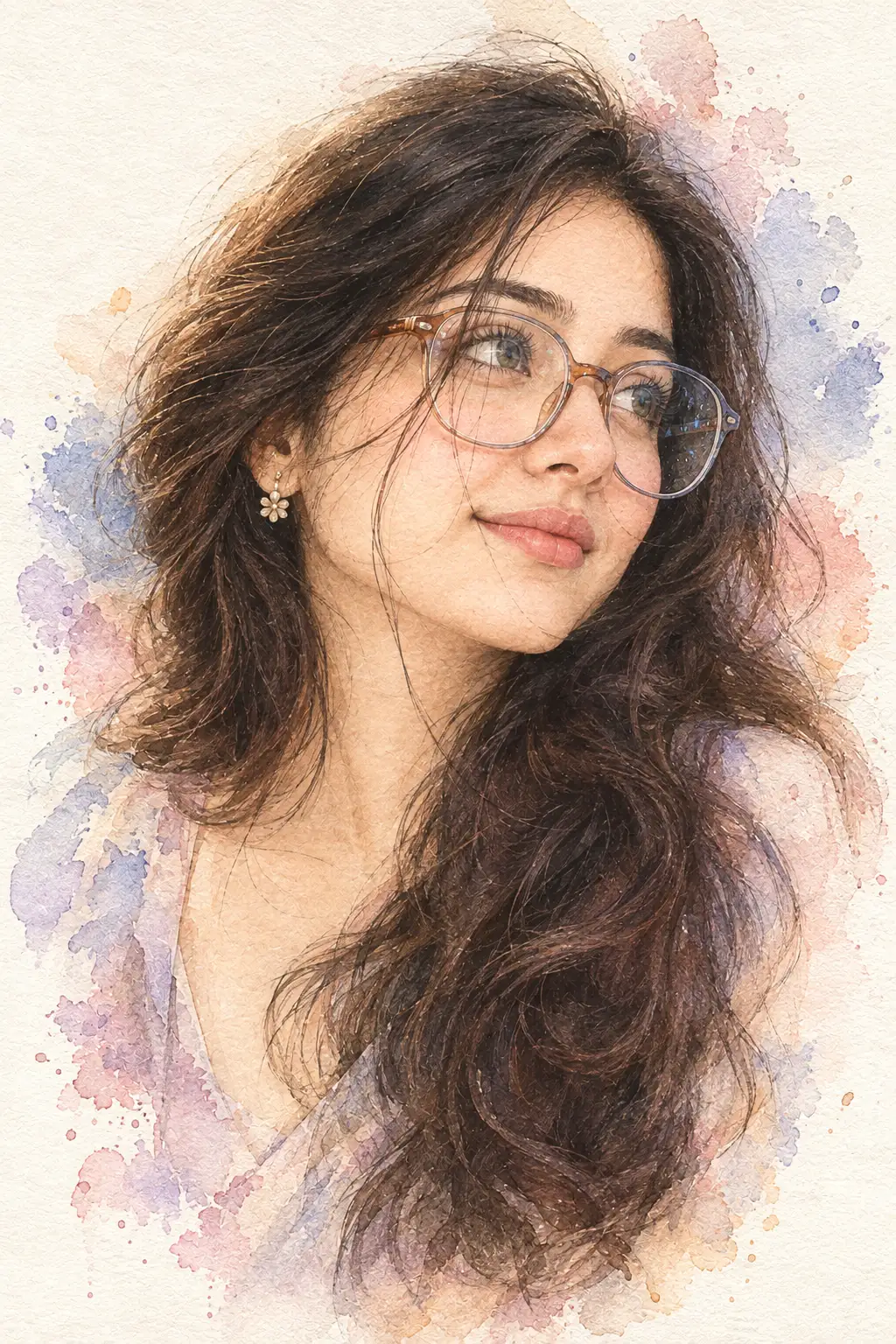 Dreamy Lavender Watercolor Portrait — Soft Artistic Elegance — ChatGPT prompt | pineprompts.com