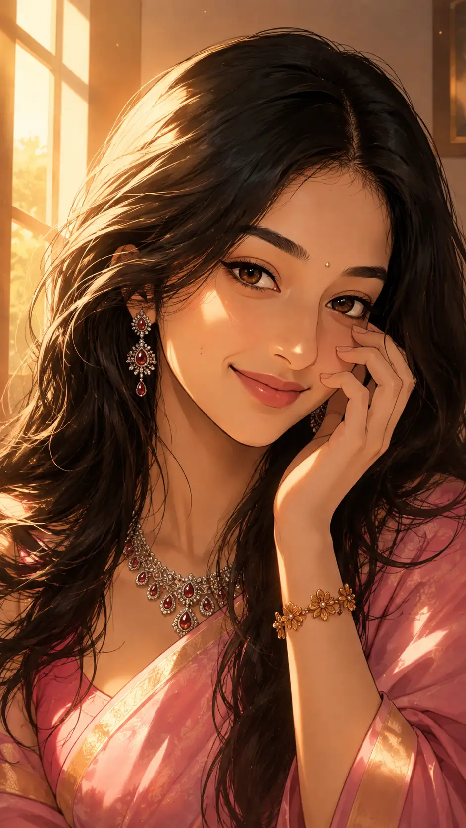 Anime Portrait of a South Asian Woman