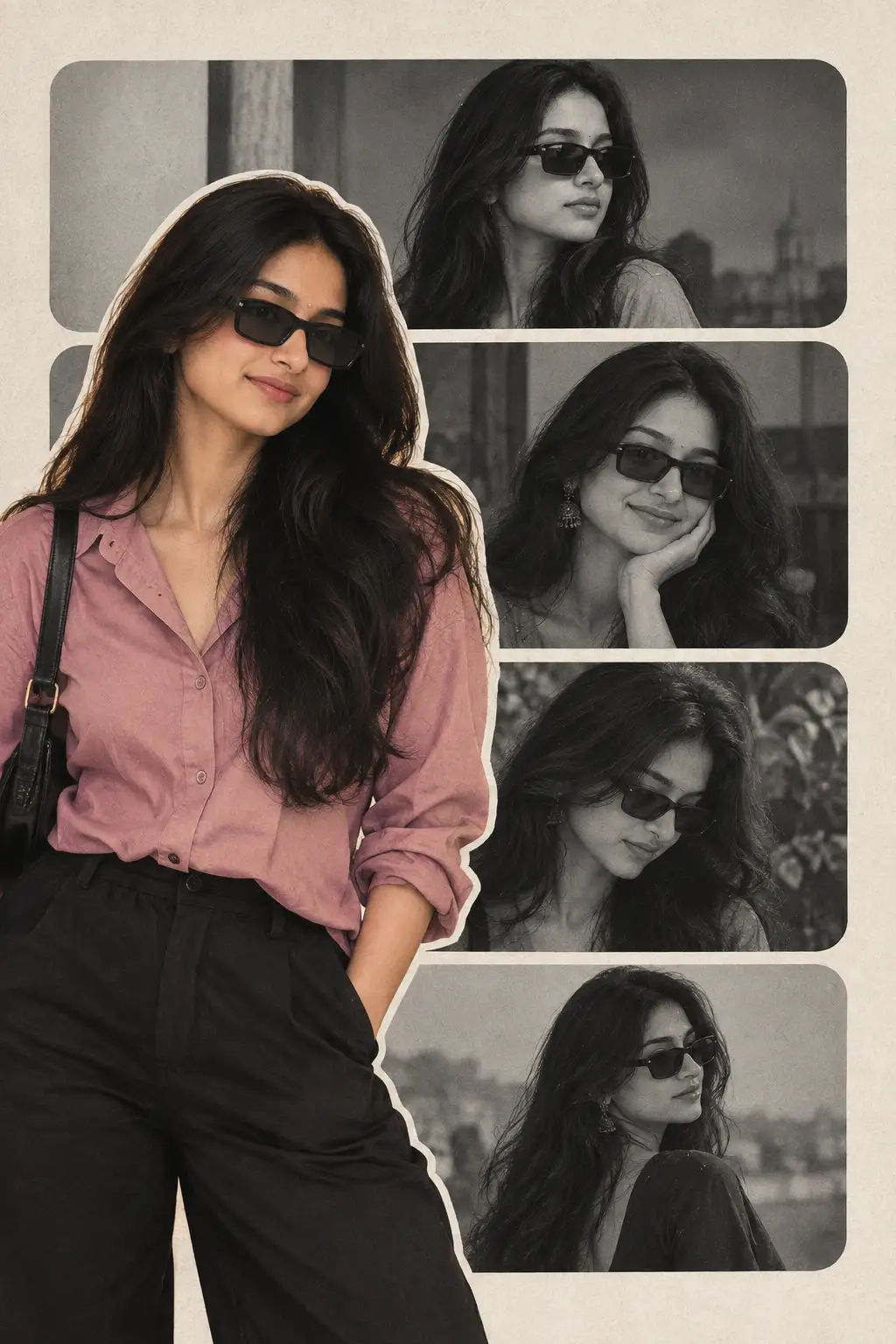 Cinematic Black & White Fashion Poster Collage — ChatGPT prompt | pineprompts.com
