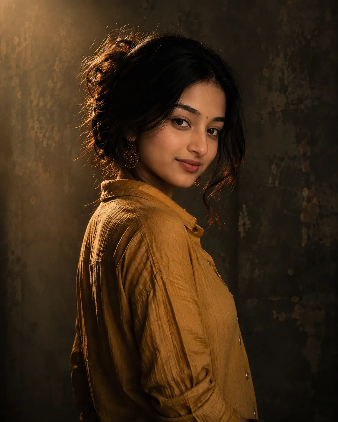 Cinematic Over-the-Shoulder Portrait of an Indian Woman in Golden Light — ChatGPT prompt | pineprompts.com