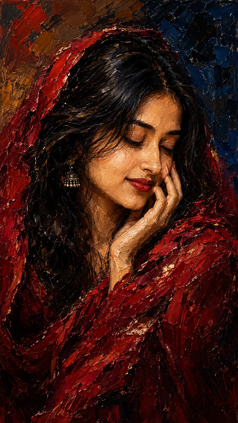 Veil of Crimson Silence – Expressionist Oil Portrait — ChatGPT prompt | pineprompts.com