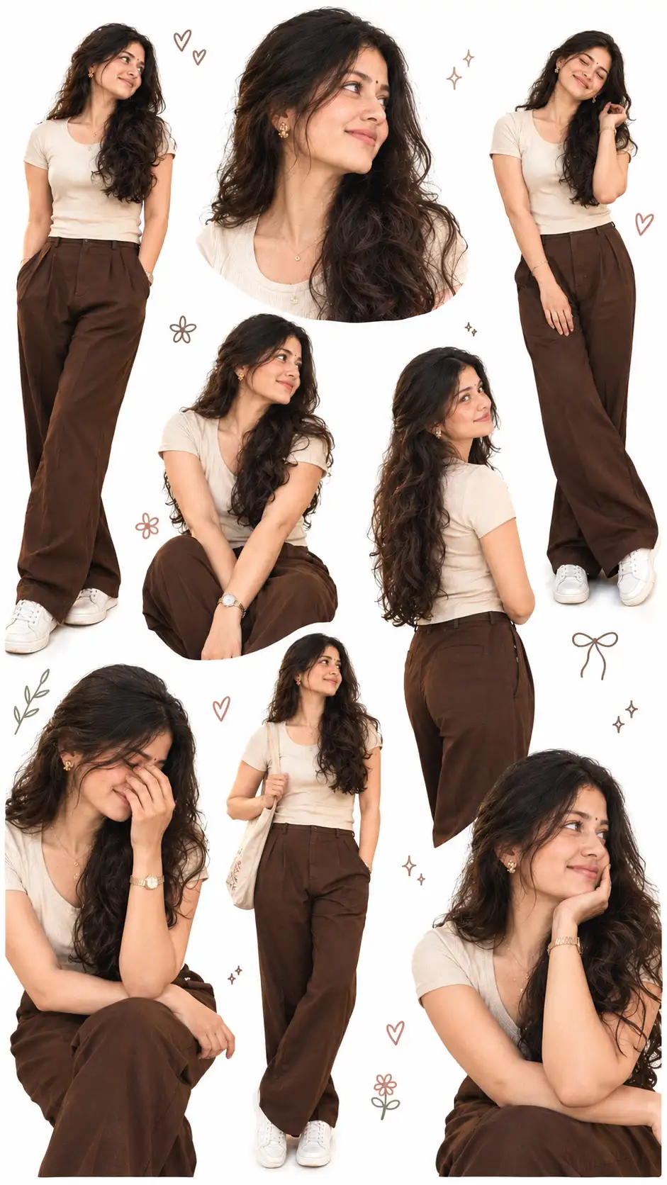 Minimalist Multi-Pose Photo Collage with Cute Doodle Designs — ChatGPT prompt | pineprompts.com