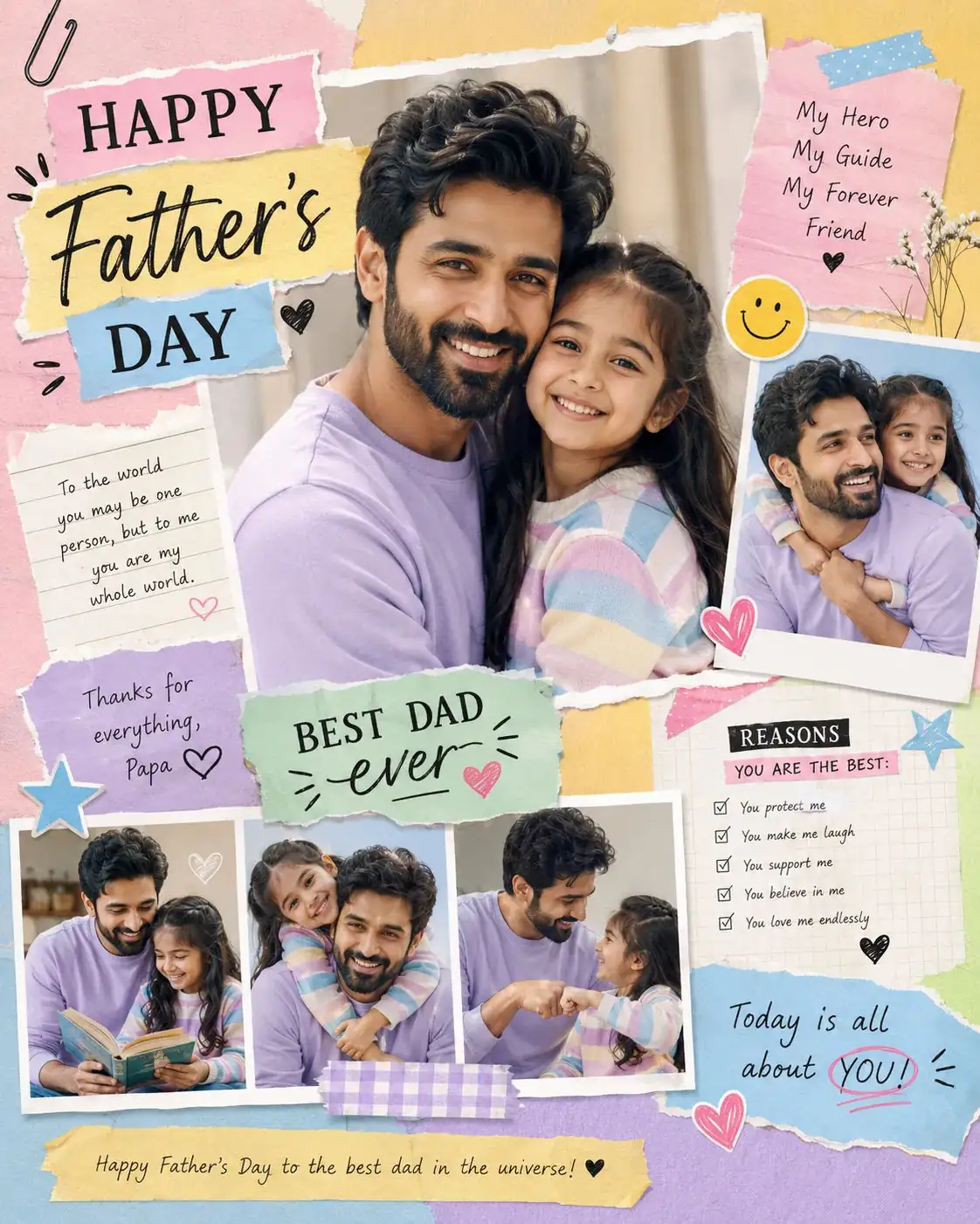 Father’s Day Scrapbook Collage Poster