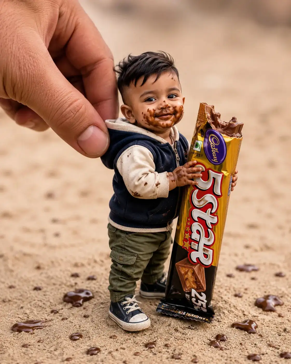 Miniature Chocolate Monster Baby with Giant Cadbury 5 Star