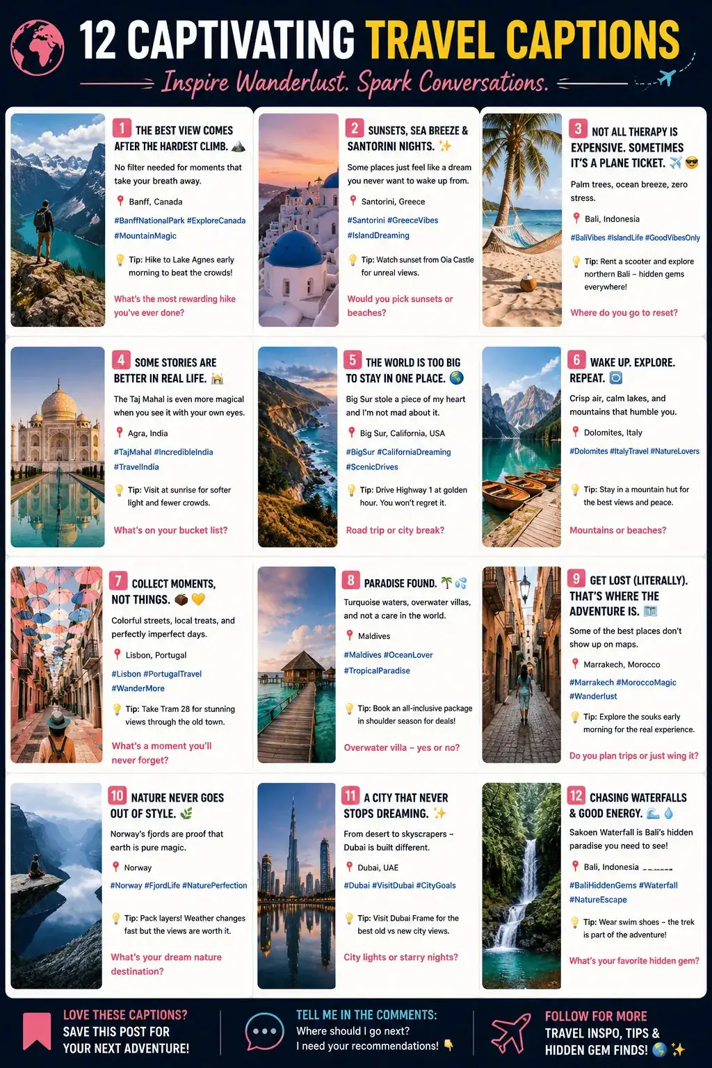 Instagram Captions Travel Adventure — ChatGPT prompt | pineprompts.com