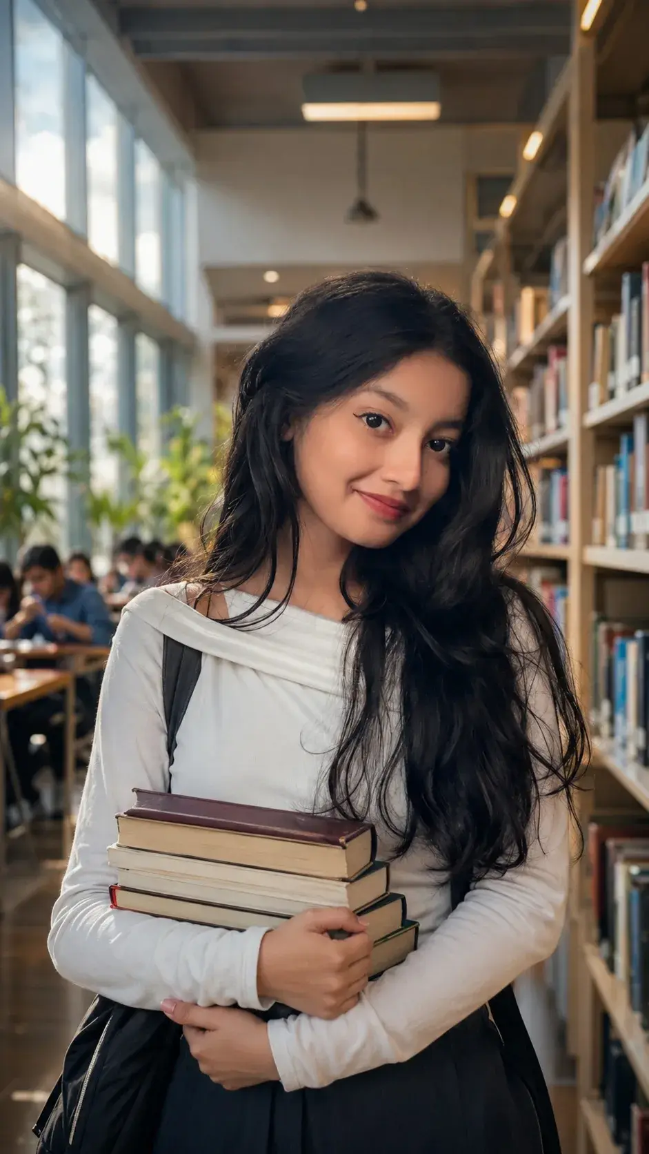 Confident Indian College Student in Modern University Library — ChatGPT prompt | pineprompts.com