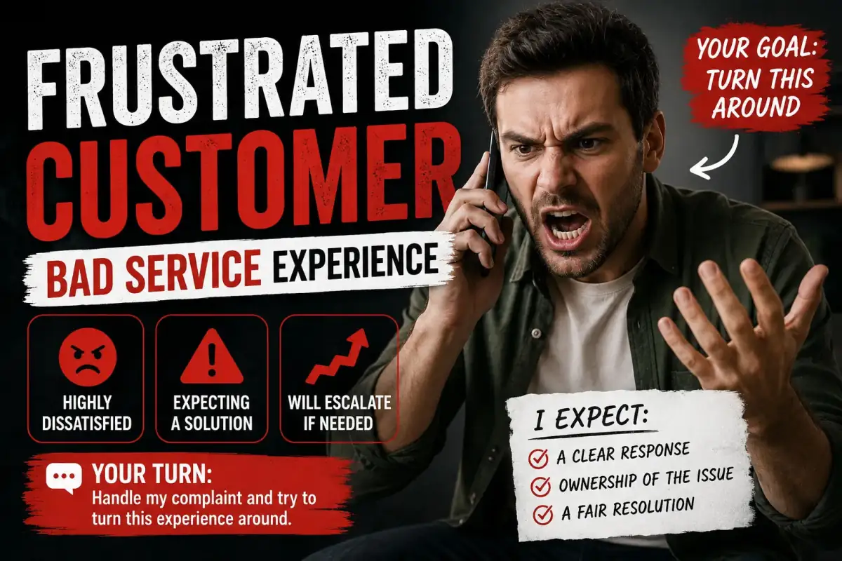 Tough Customer Role Simulation — ChatGPT prompt | pineprompts.com