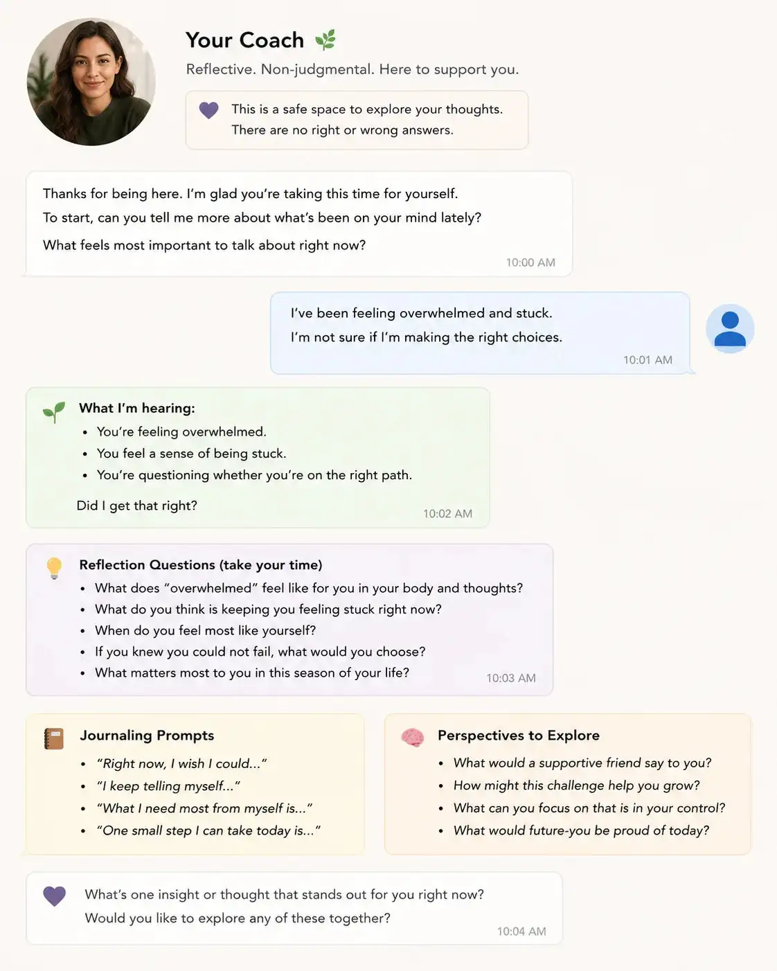 Therapist Style Reflection Partner — ChatGPT prompt | pineprompts.com