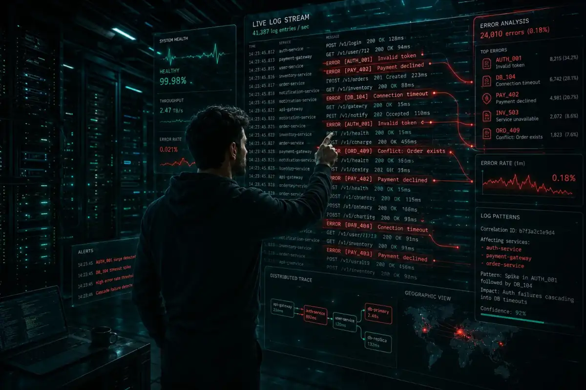 Error Log Root Cause Analyzer — ChatGPT prompt | pineprompts.com