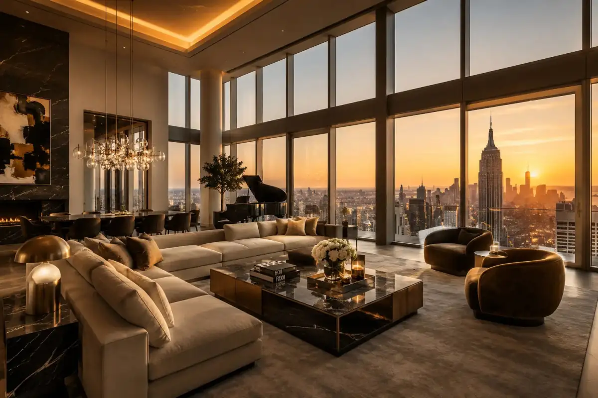 Luxury Penthouse Scene — Midjourney prompt | pineprompts.com