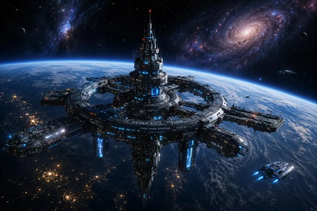 Space Station Concept — Midjourney prompt | pineprompts.com