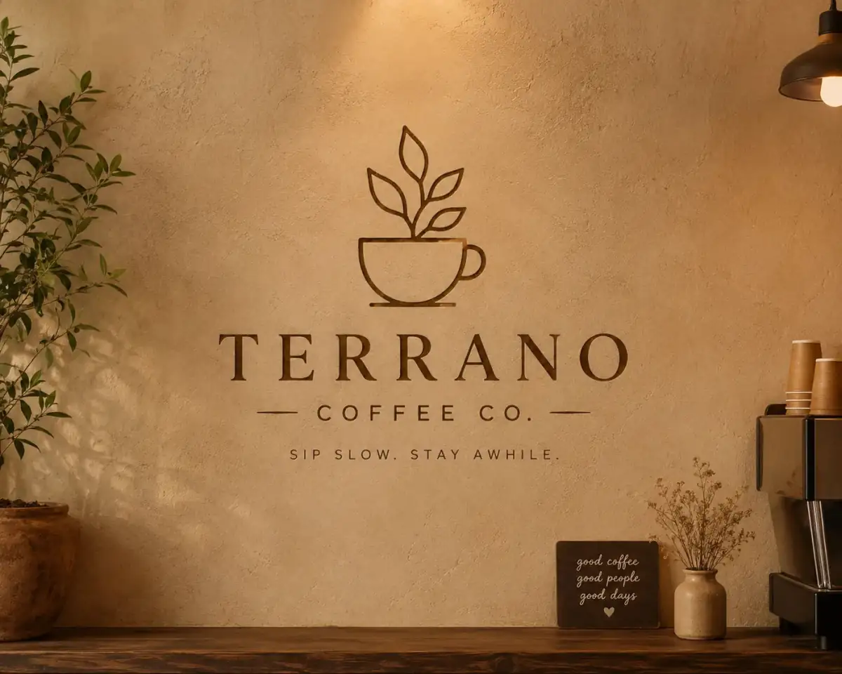 Minimal Coffee Brand Logo — Midjourney prompt | pineprompts.com