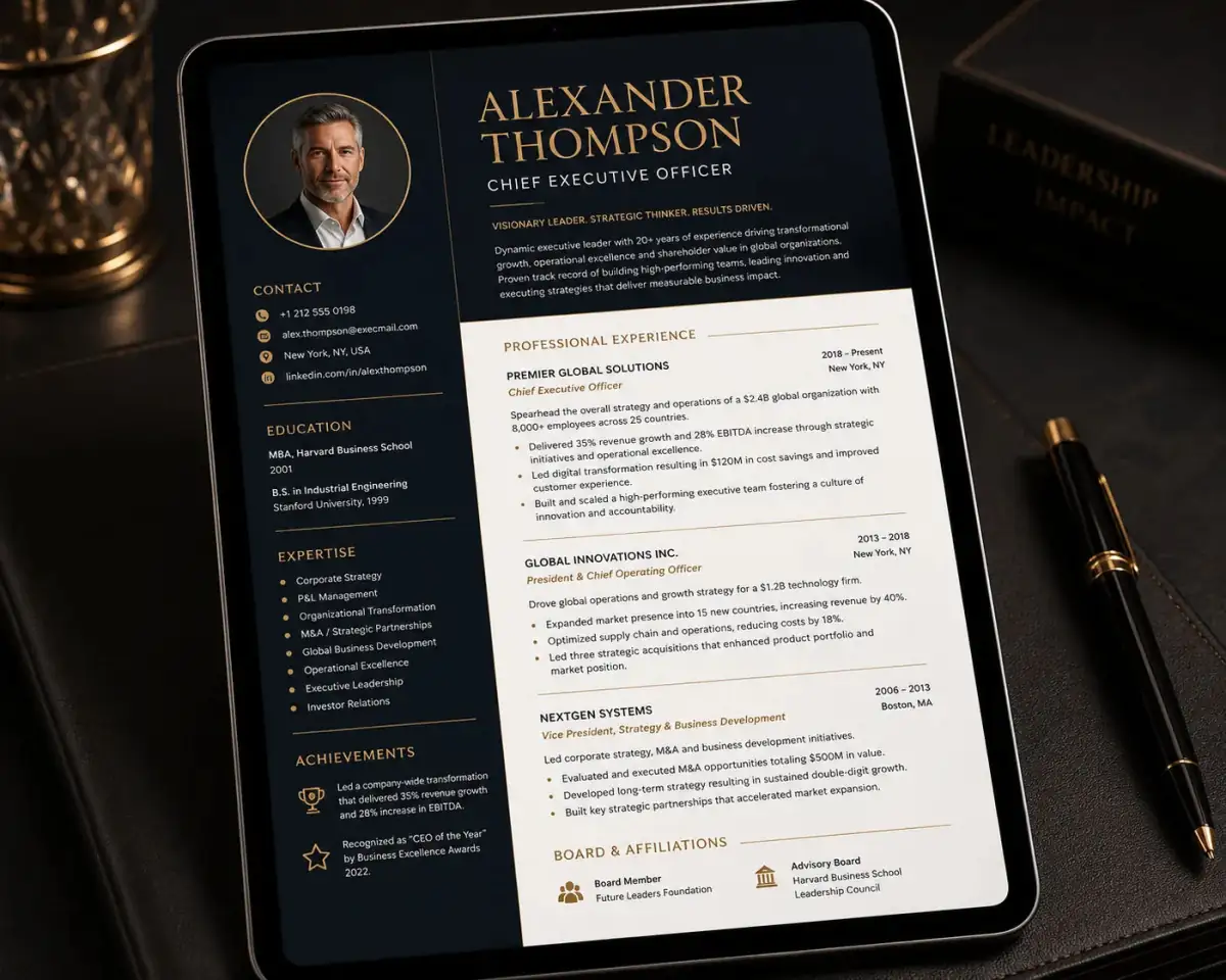 Executive Resume Builder 14 — ChatGPT prompt | pineprompts.com