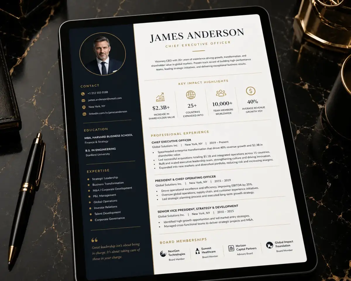 Executive Resume Builder 19 — ChatGPT prompt | pineprompts.com