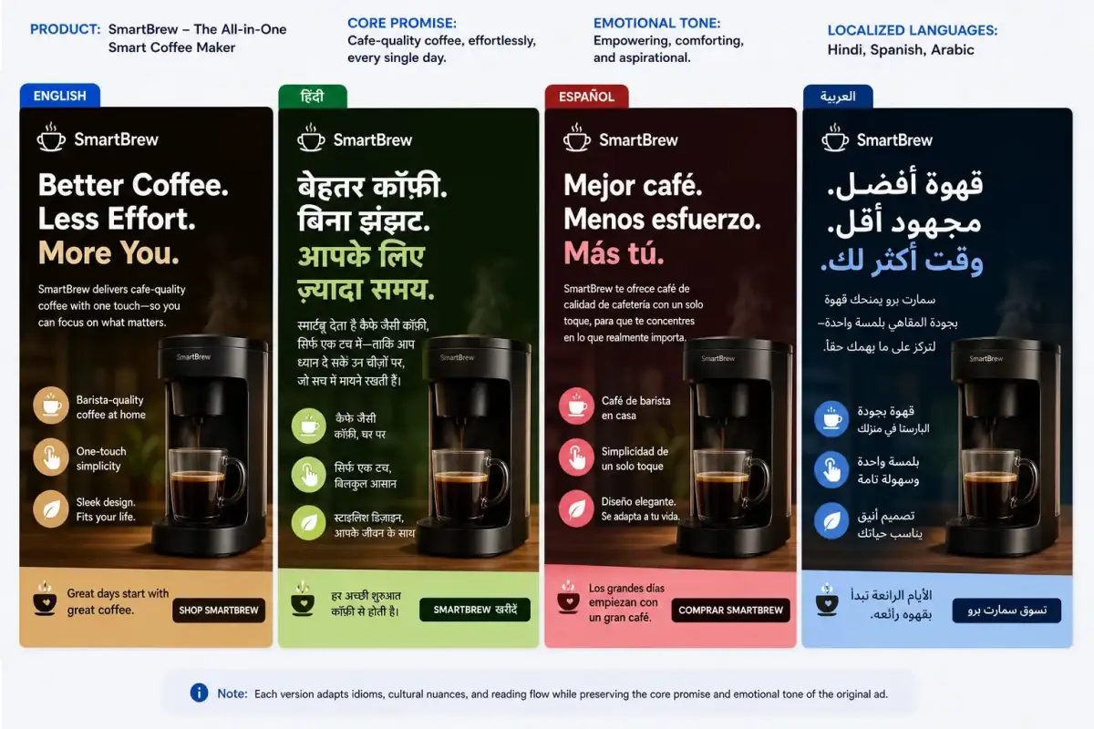 Multi-Language Ad Localization — ChatGPT prompt | pineprompts.com