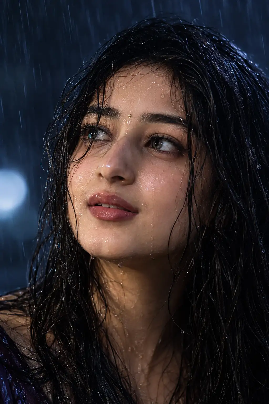 Rain-Soaked Cinematic Close-Up